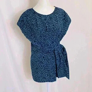 Como Vintage Leopard Blouse with side tie